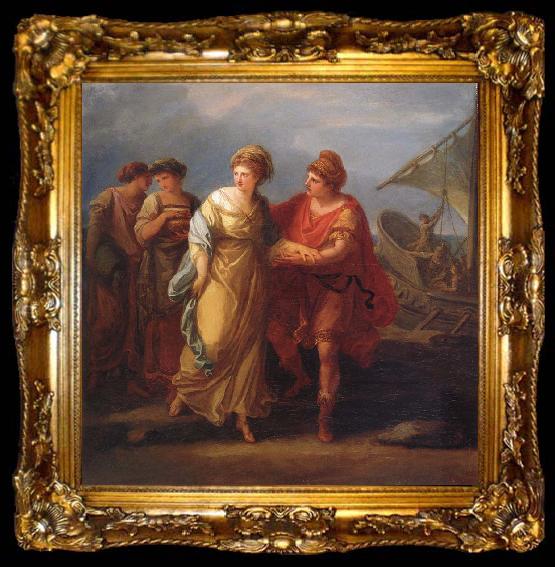 framed  Angelica Kauffmann Paris und Helena fliehen vom Hof des Menelaos, ta009-2